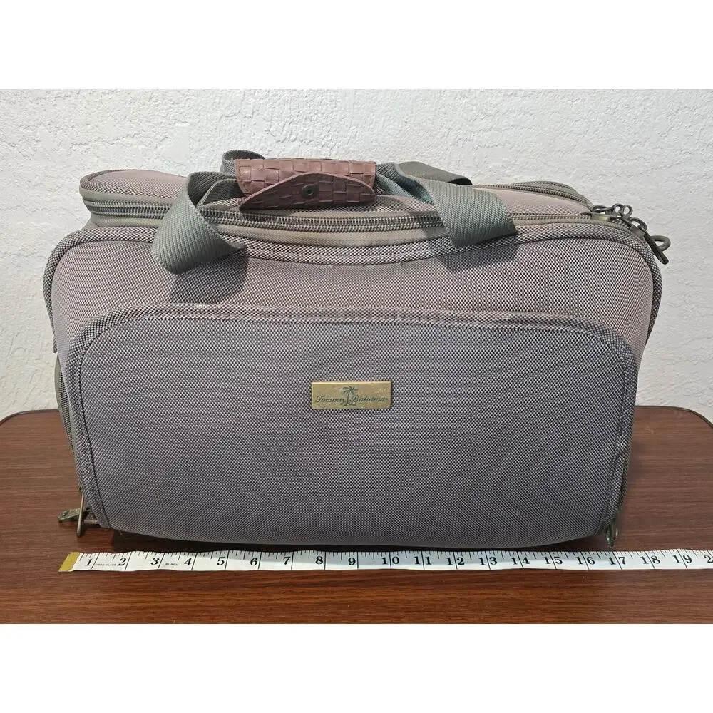 Tommy Bahama Essentials Travel Carry On Overnight Green Canvas Duffle Bag